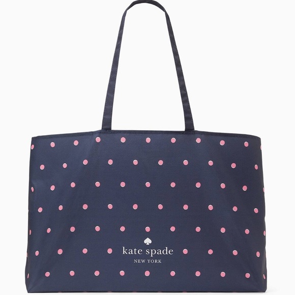 kate spade Handbags - 🆕kate spade New York♠️Huge Park Polka Dot Carry All Canvas Shopping Tote Bag